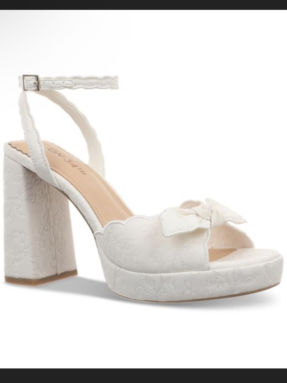 •ON 34TH• “Stanciaa” Platform Block Heel Sandals - White Linen >> size 11 NWT